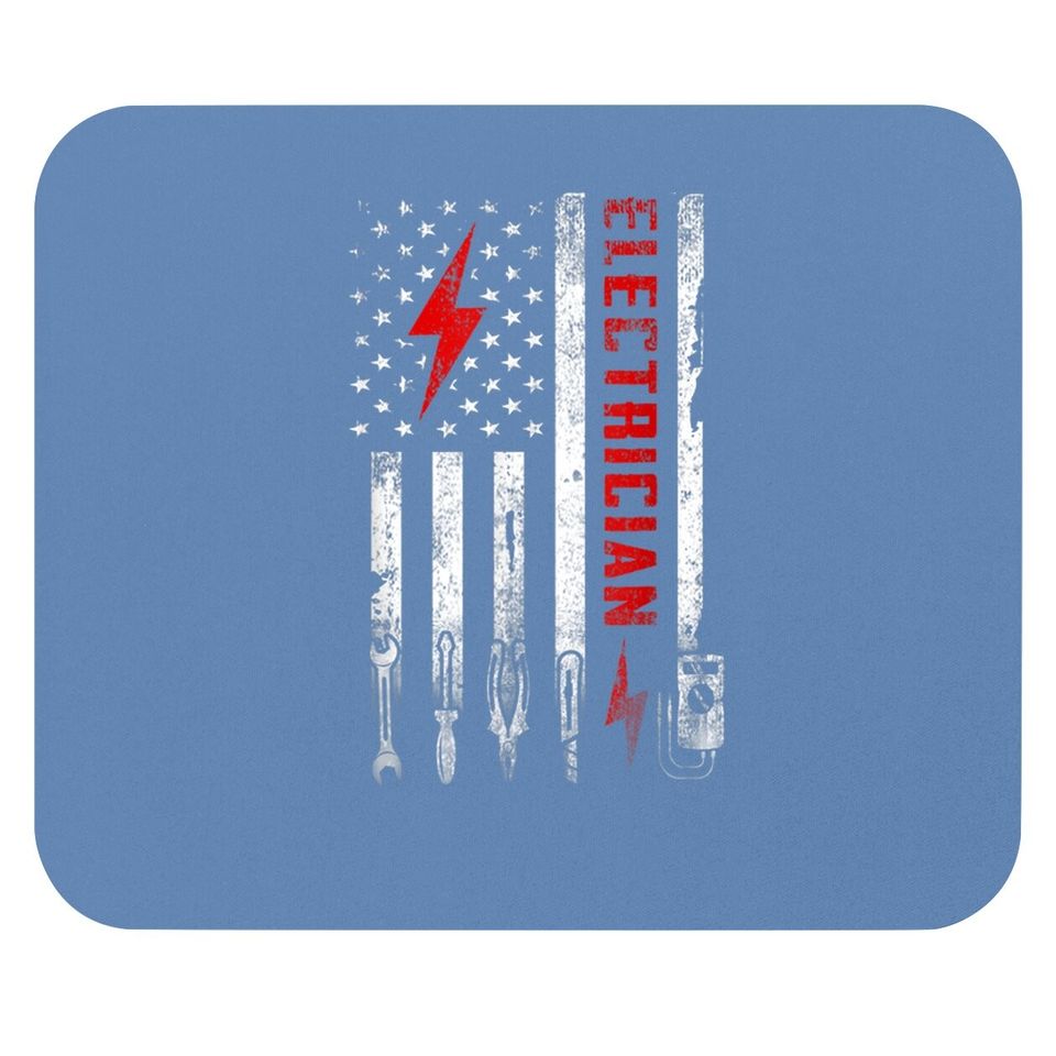 Patriotic American Flag Electrician Mouse Pad
