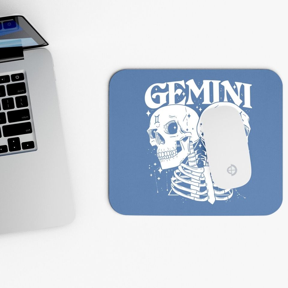 Gemini Faery Crystal Witch Skull Constellation Mouse Pad