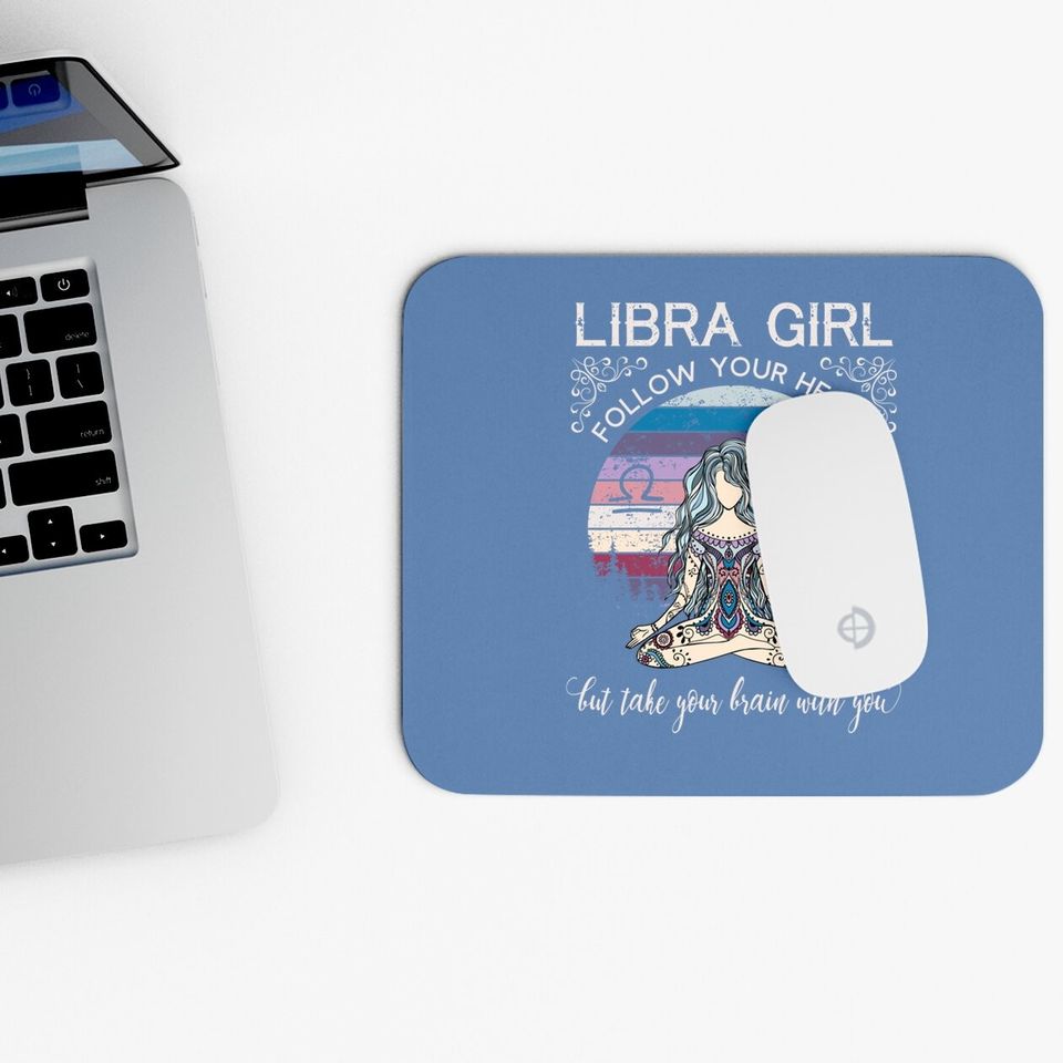Libra Girl Retro Zodiac Mouse Pad