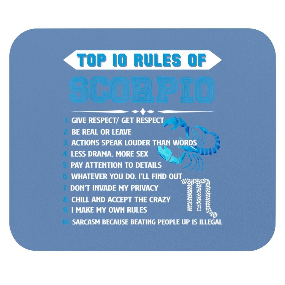 Scorpio Zodiac Birthday Top 10 Rules Of Scorpio Mouse Pad