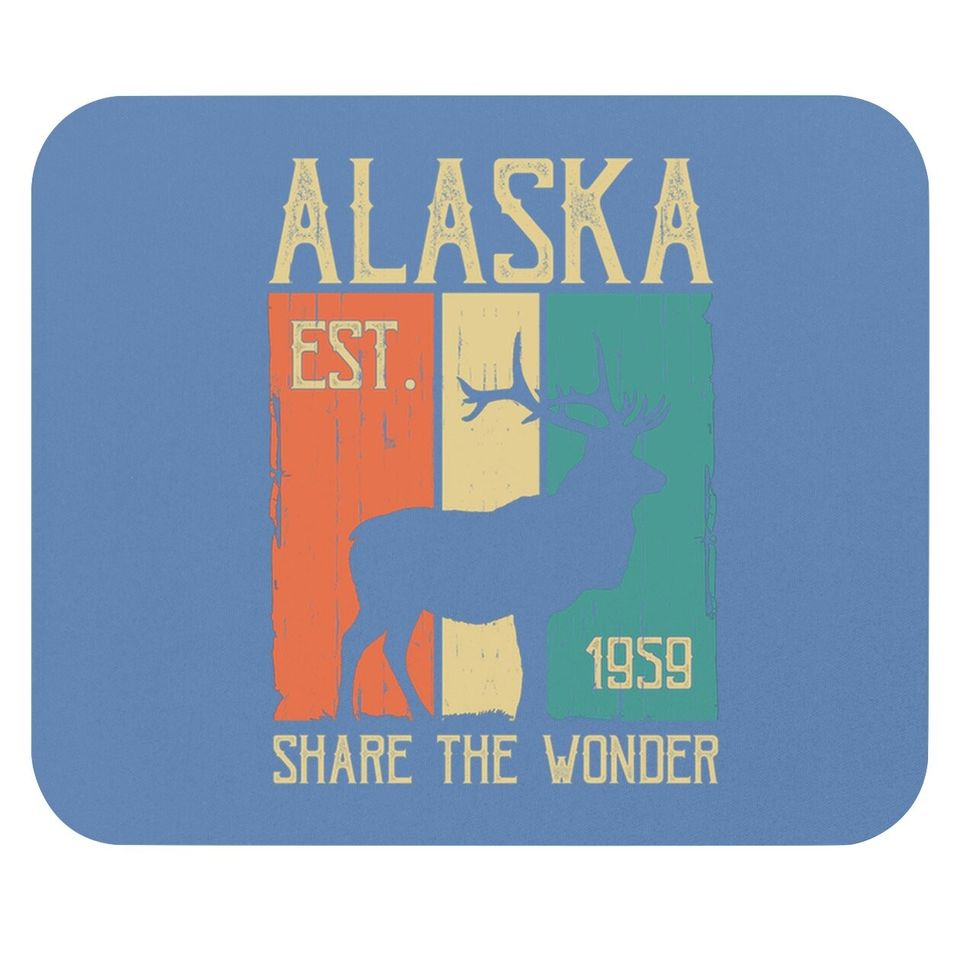 Vintage Sports Design Alaskan Elk For Alaska Day Mouse Pad