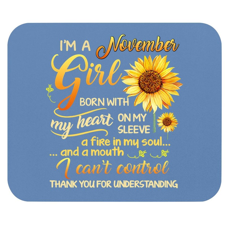 November Sunflower Girl Queen Born In November Gifts Woman Mouse Pad