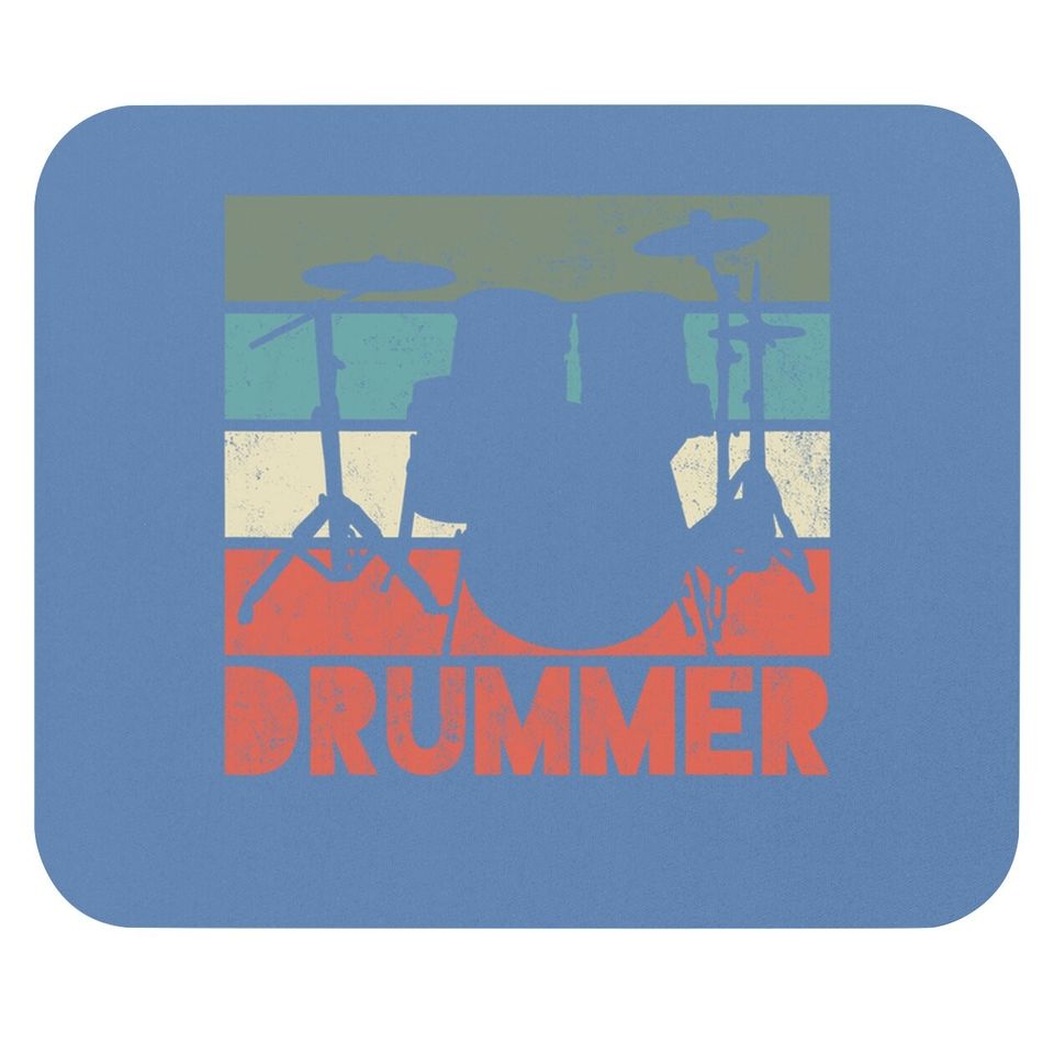 Drummer Drum Set Vintage Retro Gift Mouse Pad