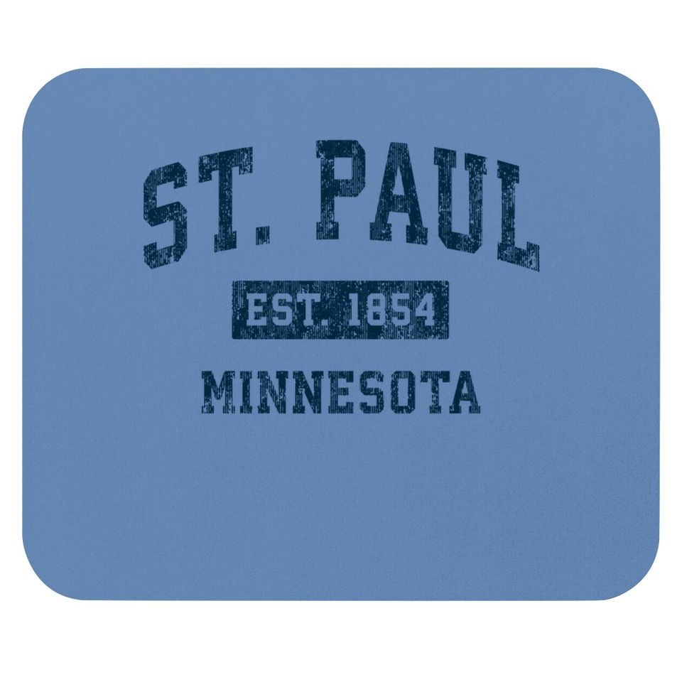 St. Paul Minnesota Mn Vintage Sports Design Navy Print Mouse Pad