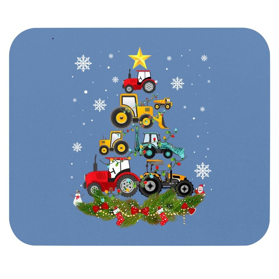 Tractor Christmas Tree Mouse Pad