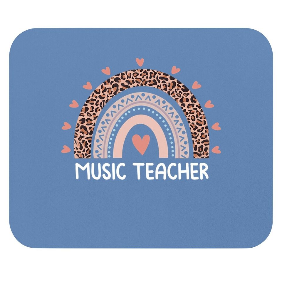 Leopard Rainbow Music Teacher Back To School Mouse Pad
