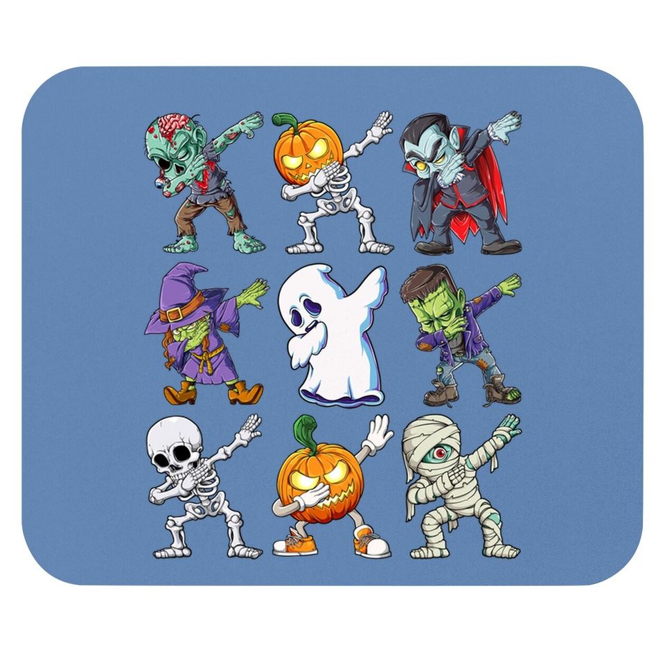 Dabbing Halloween Skeleton Zombie Scary Pumpkin Mummy Mouse Pad