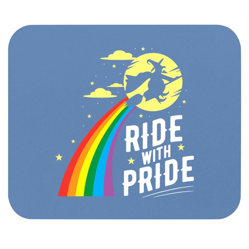 Ride With Pride Lgbt Gay Lesbian Witch Halloween Mouse Pad