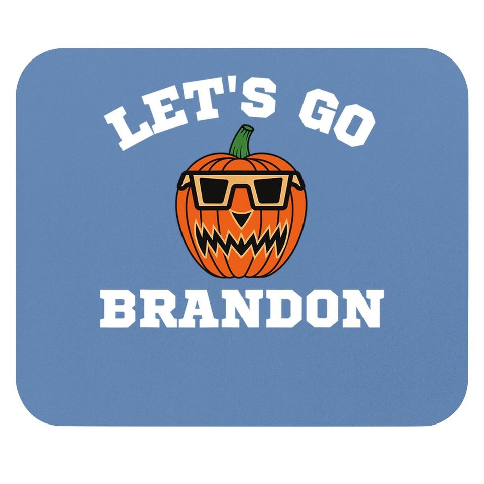 Let's Go Brandon Chant Halloween Pumpkin In Glasses Mouse Pad