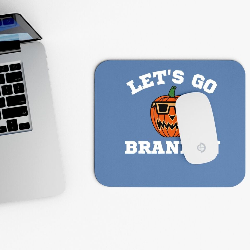 Let's Go Brandon Chant Halloween Pumpkin In Glasses Mouse Pad