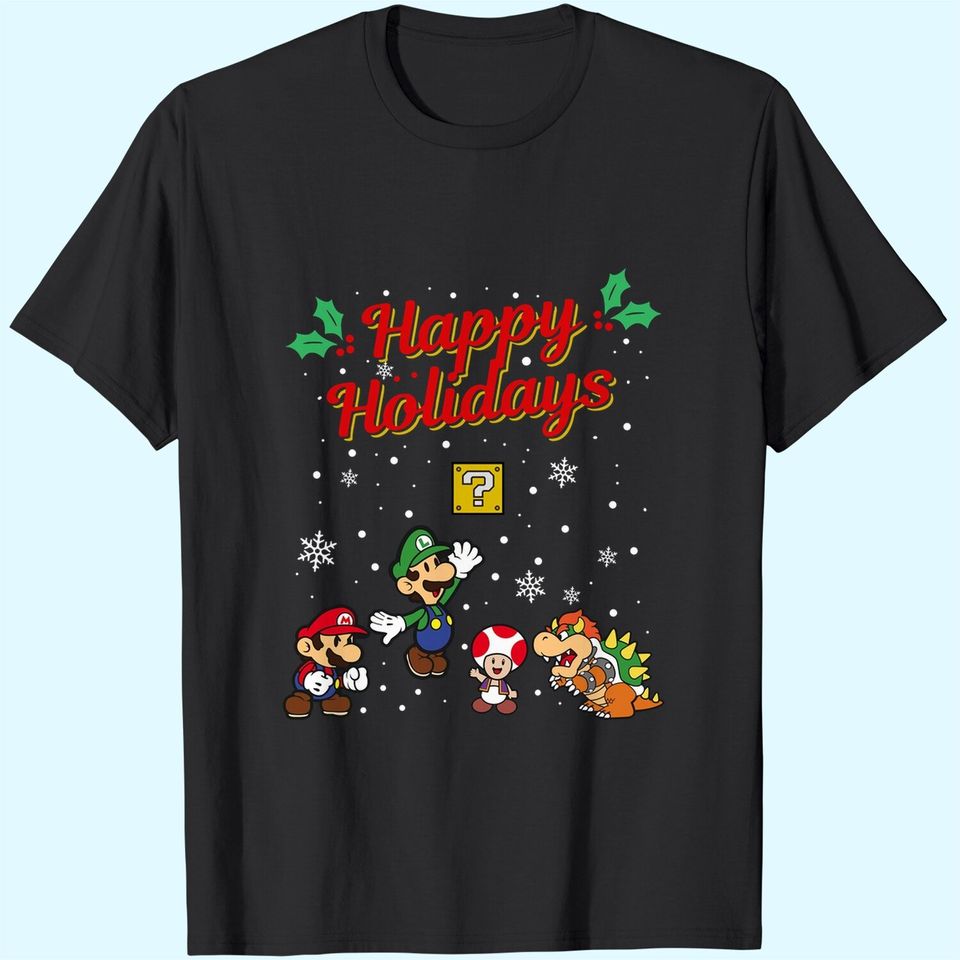 Happy Holidays Christmas Mario T-Shirt