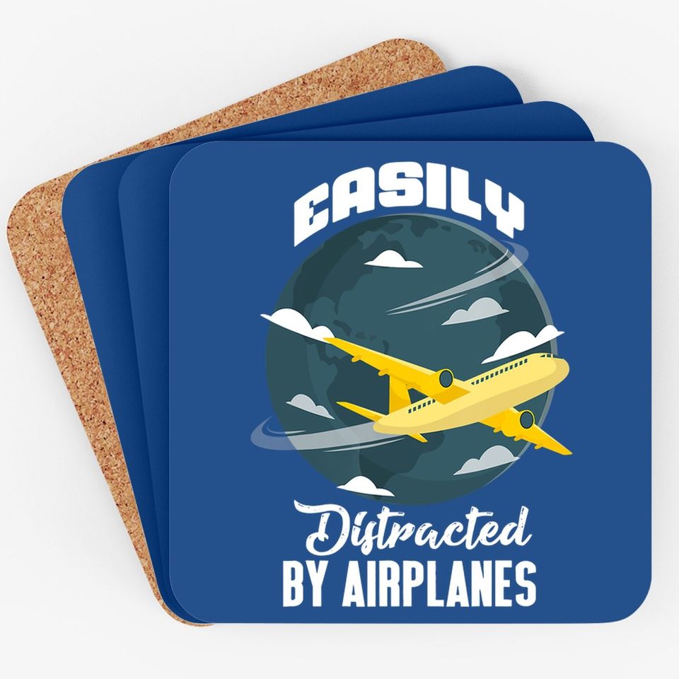 Boys Girls Easily Distracted By Airplanes Coaster