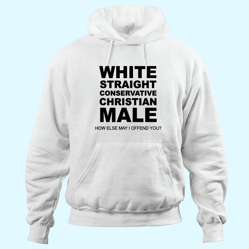 Mens WHITE STRAIGHT CONSERVATIVE CHRISTIAN MALE Hoodie