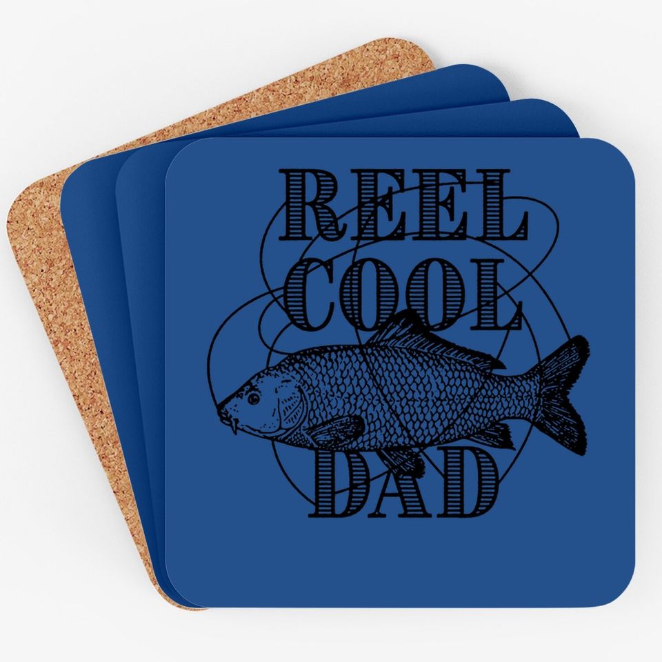 Reel Cool Dad Coaster Funny Fathers Day Fishing Gift For Husband Fisherman