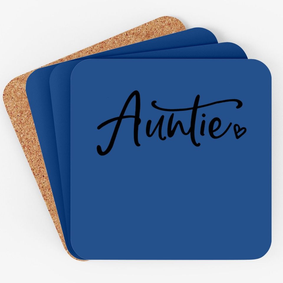 Auntie Coaster Cute Aunt Gift Coaster Coaster Funny Graphic Casual Short Sleeve Coaster Top