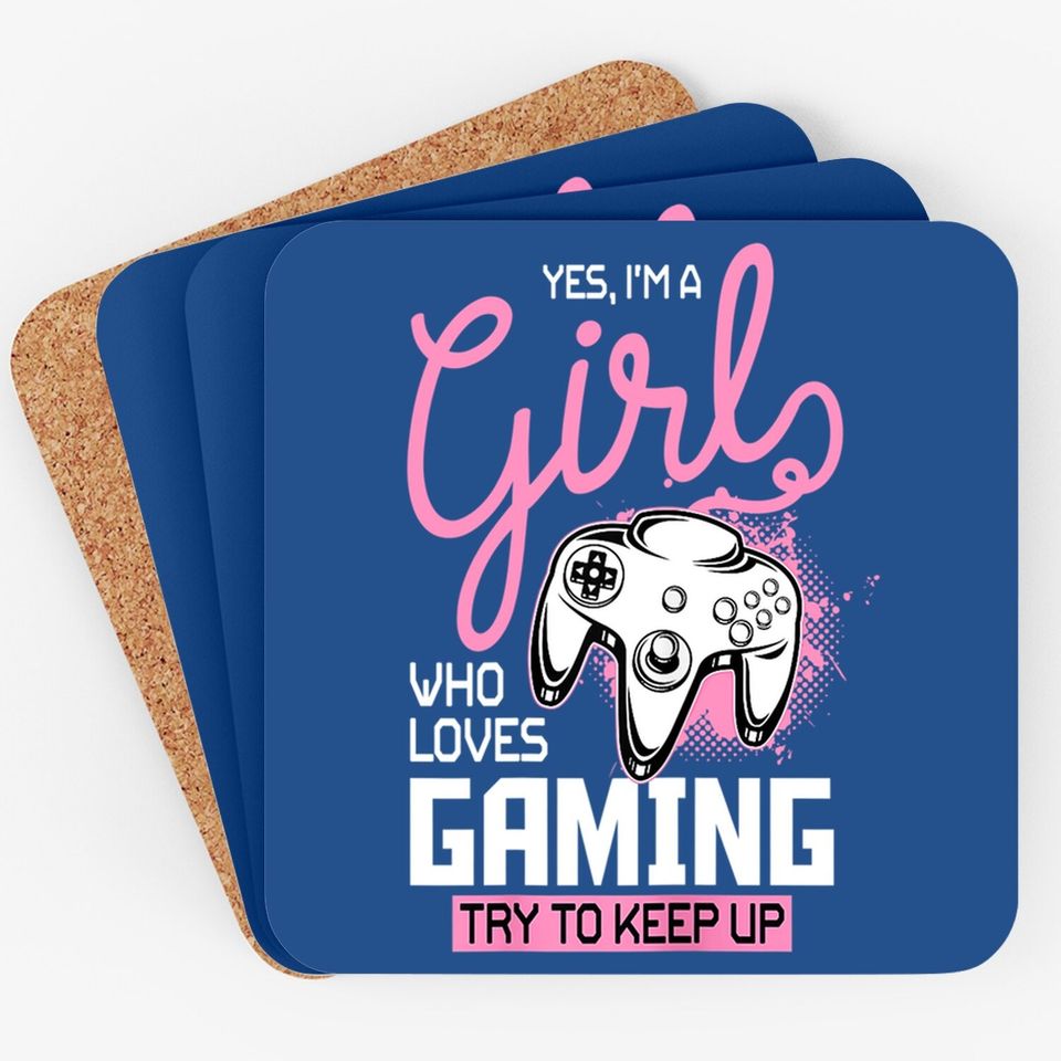 Girl Who Loves Gaming - Funny Video Gamer Coaster