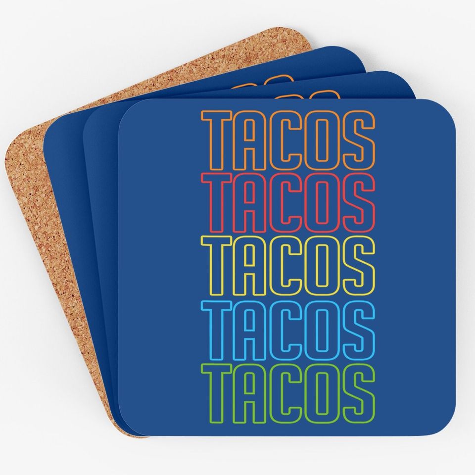 Retro Tacos Coaster Vintage Taco Tuesday Coaster Coaster