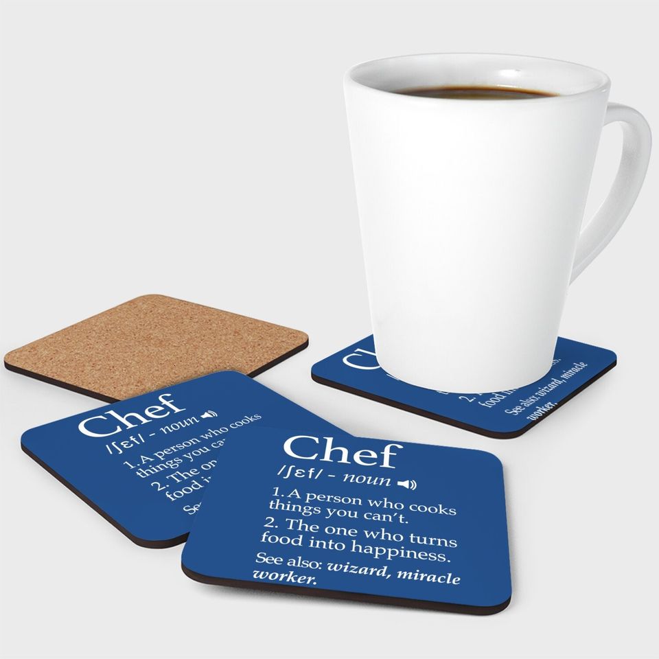 Chef Definition Funny Line Saying Cook Cooking Gifts Chefs Coaster