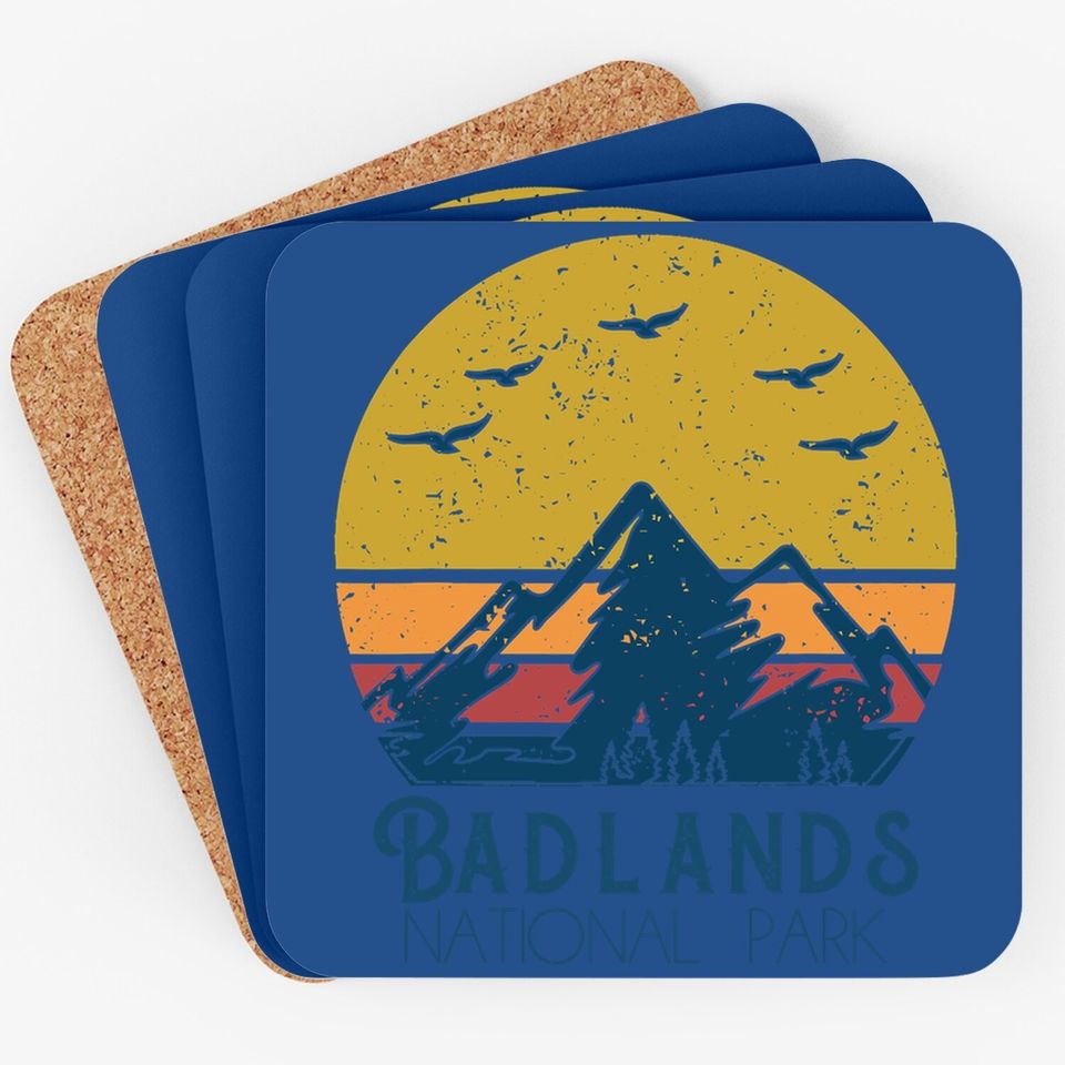Retro Vintage Badlands National Park South Dakota Gift Coaster