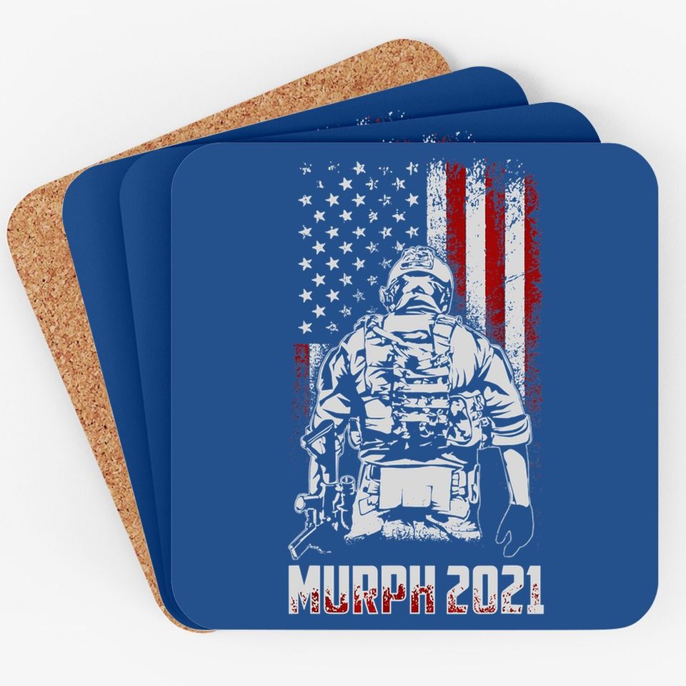 Murph 2021 Challenge Workout Program Fitness Patriotic Gift Coaster