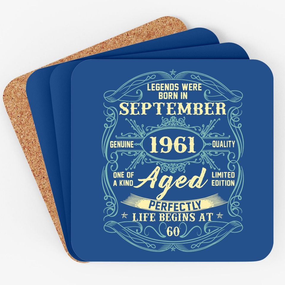 September 1961 60th Birthday Gift 60 Year Coaster