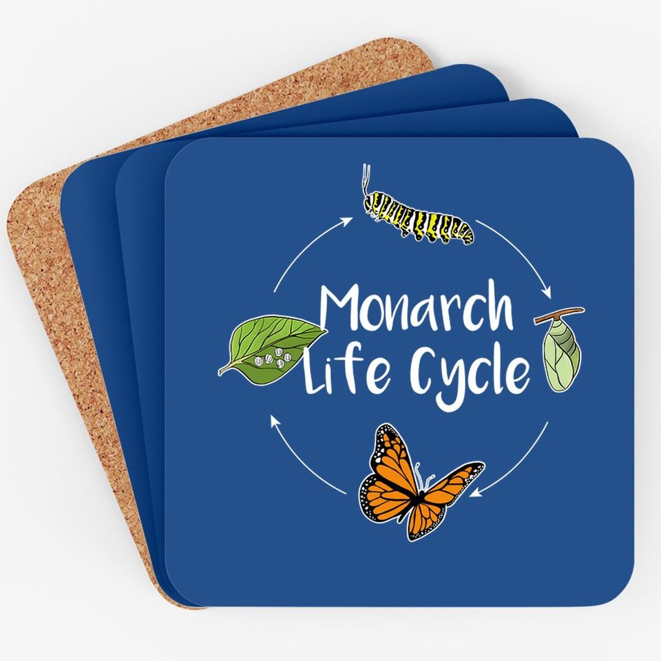 Monarch Life Cycle - Butterfly Caterpillar Gift Coaster