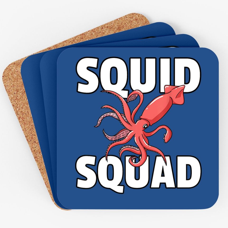 Squid Squad Me Kraken Octopus Marine Biology Coaster