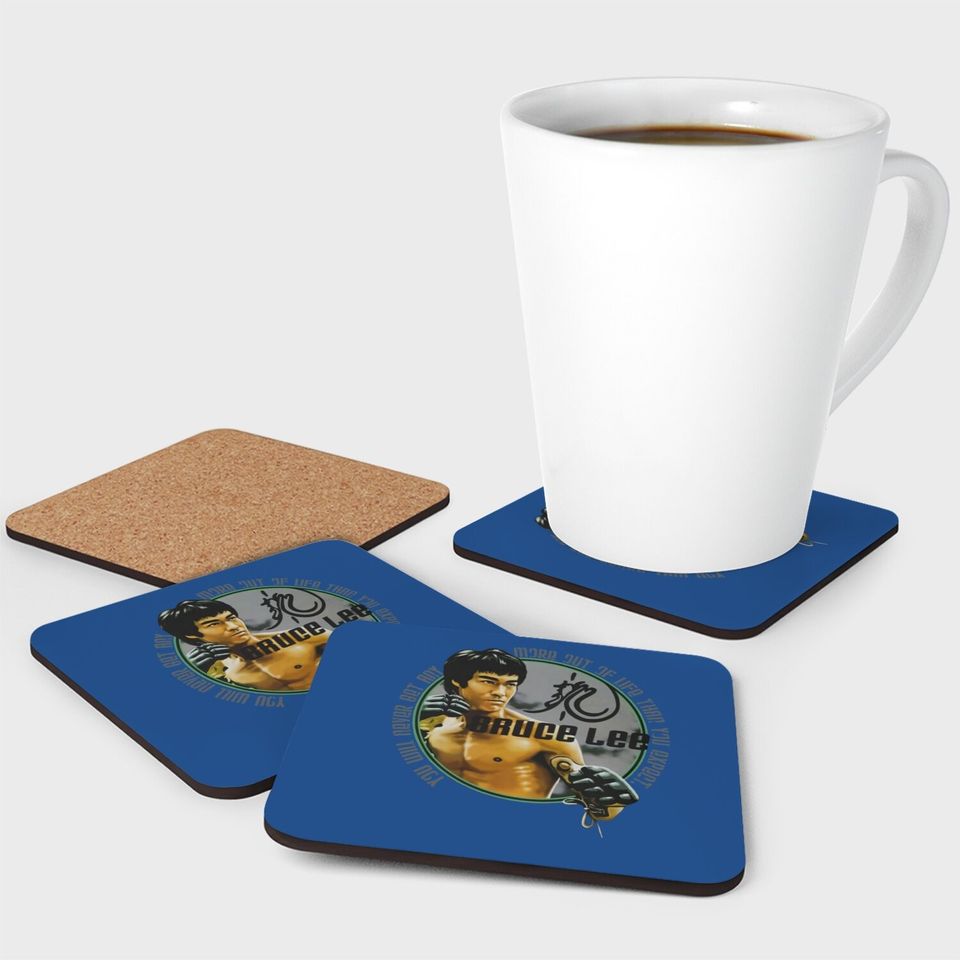 Bruce Lee Expectations Signature Quote Coaster