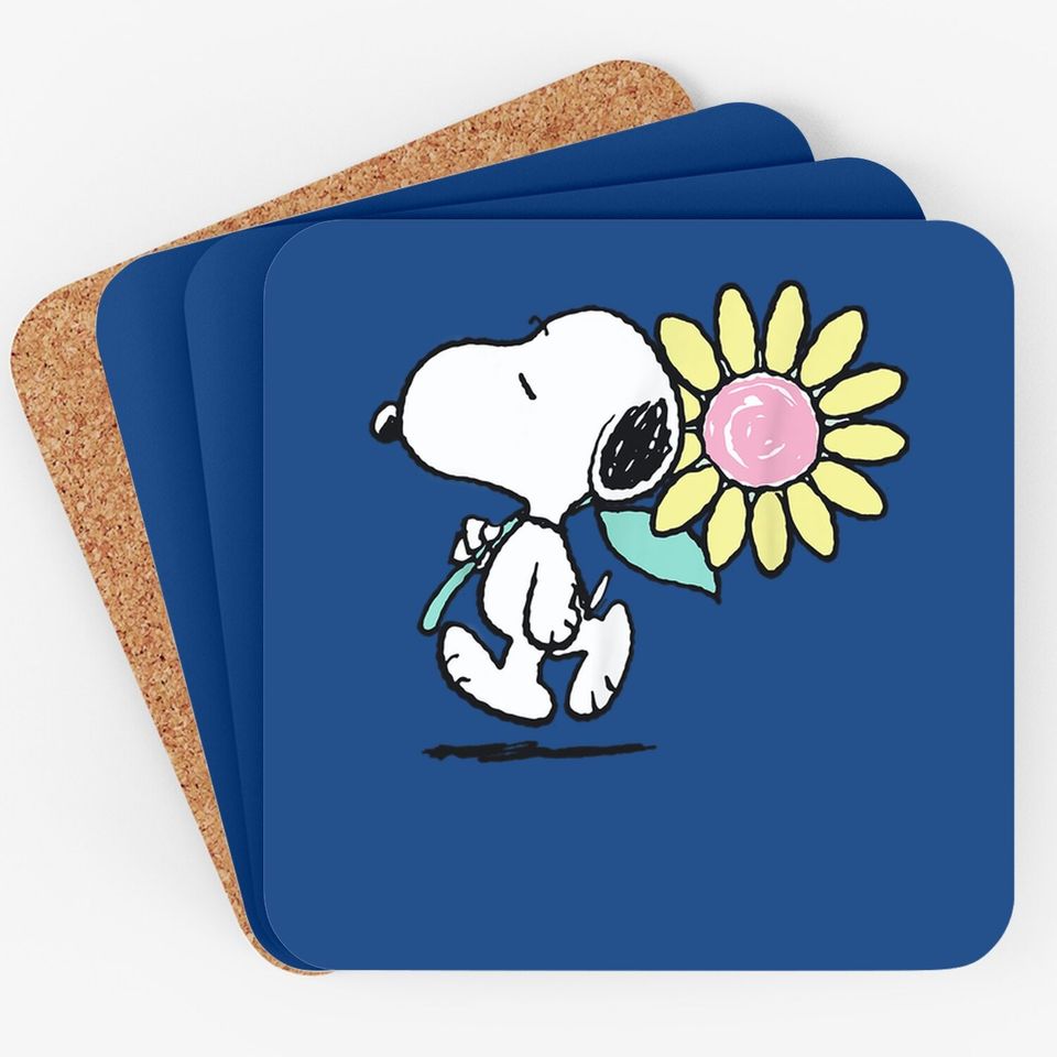 Peanuts Snoopy Pink Daisy Flower Coaster