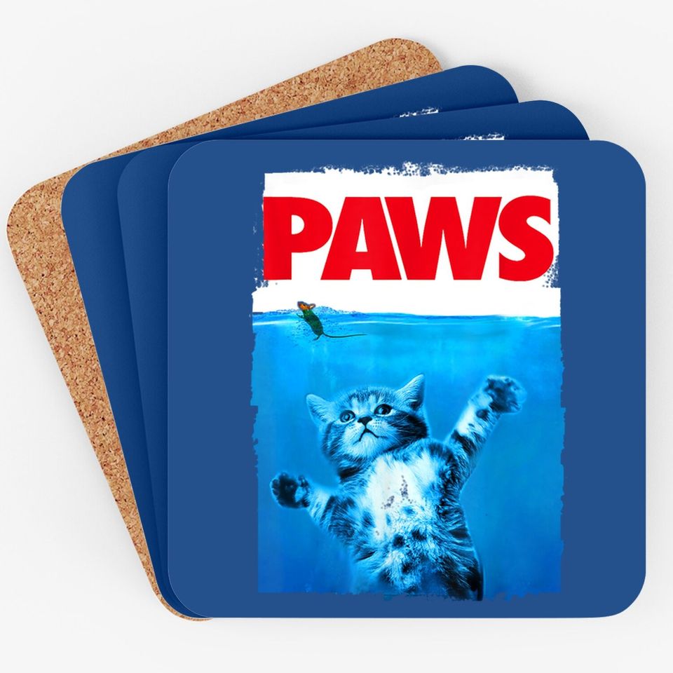 Paws Cat And Mouse Top, Cute Cat Lover Parody Top Coaster