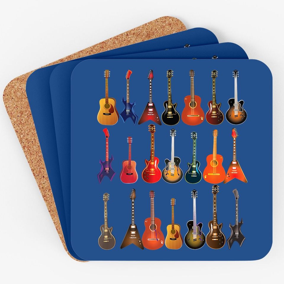 Cute Guitar Rock N Roll Musical Instruments Coaster