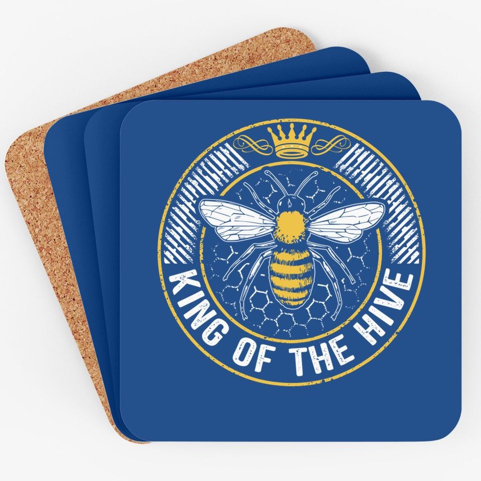 King Of The Hive Beekeeper Bee Lover Honey Coaster