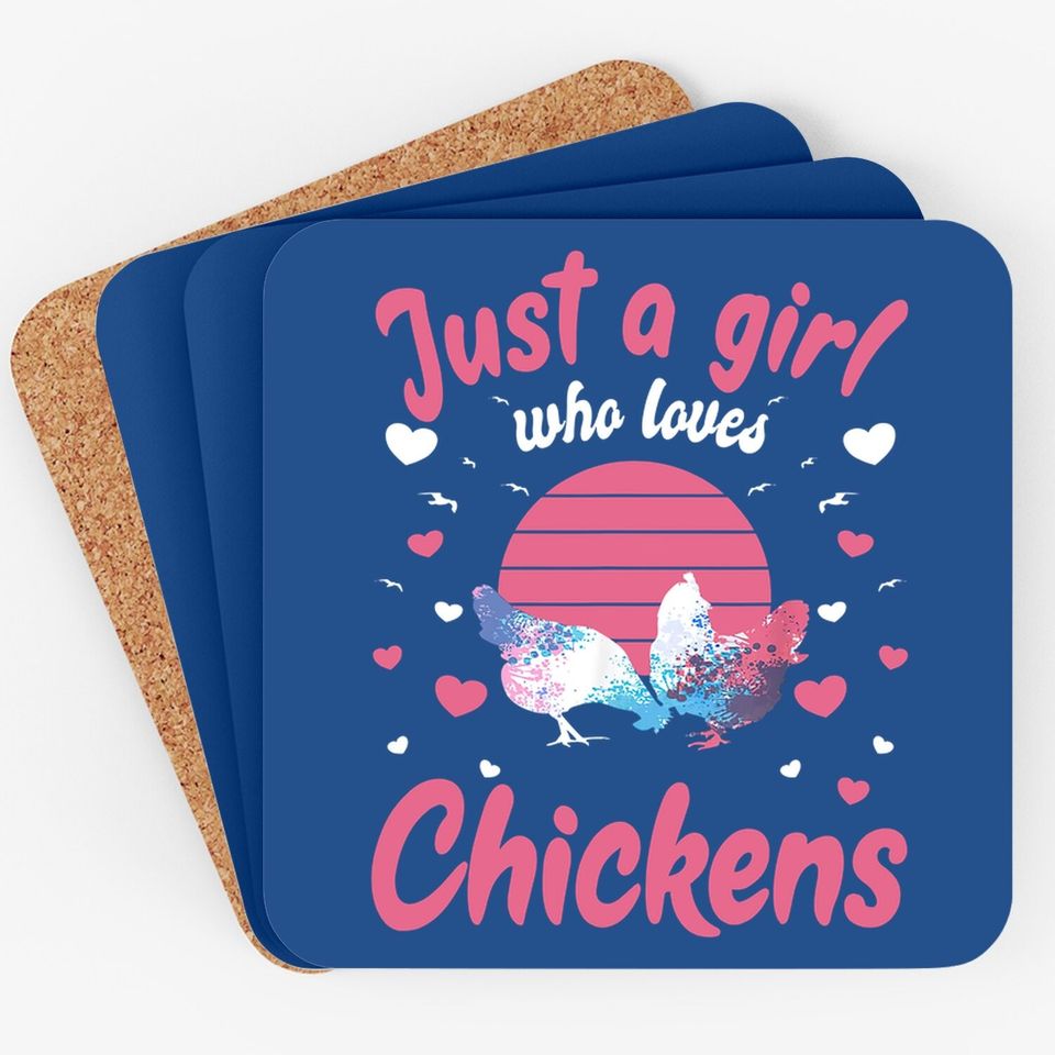 Just A Girl Who Loves Chickens Chicken Lover Gift Coaster