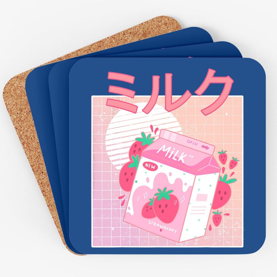 Japanese Kawaii Strawberry Milk Shake Carton Coaster