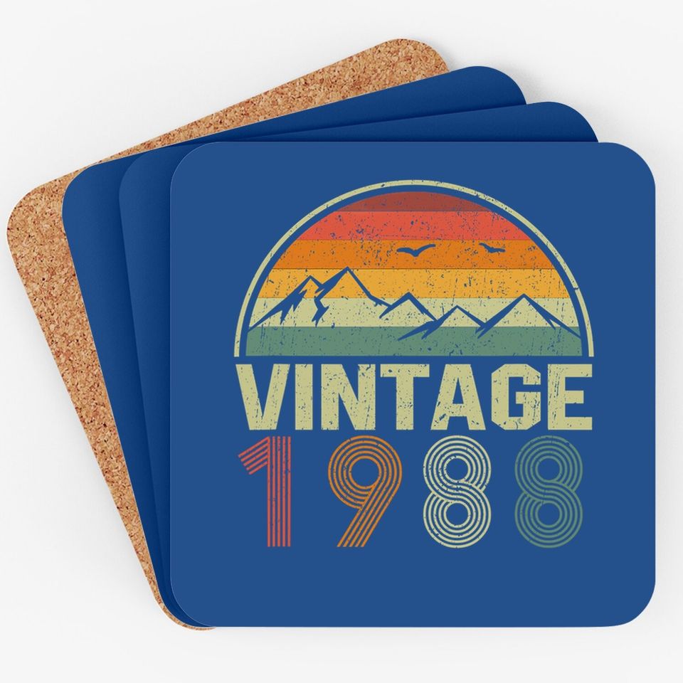 Classic 33rd Birthday Gift Idea Vintage 1988 Coaster