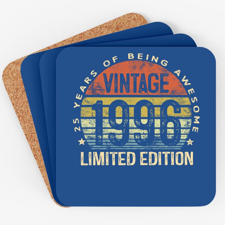 25 Year Old Gifts Vintage 1996 Limited Edition 25th Birthday Coaster