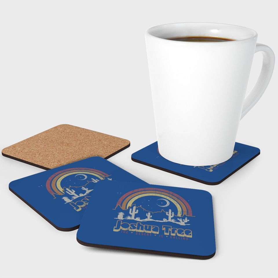 Joshua Tree Desert Rainbow Vintage Retro Outdoors Coaster