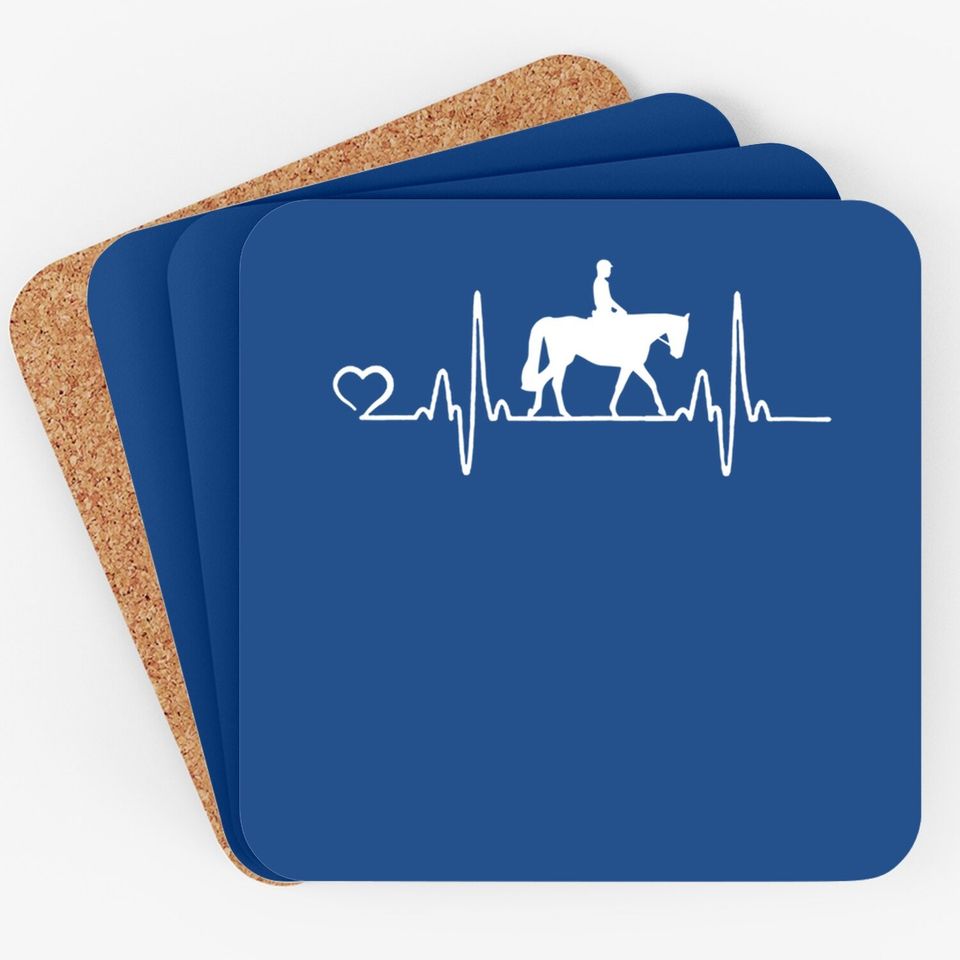 Horse Heartbeat Dressage Gift For And Girls Graphic Coaster