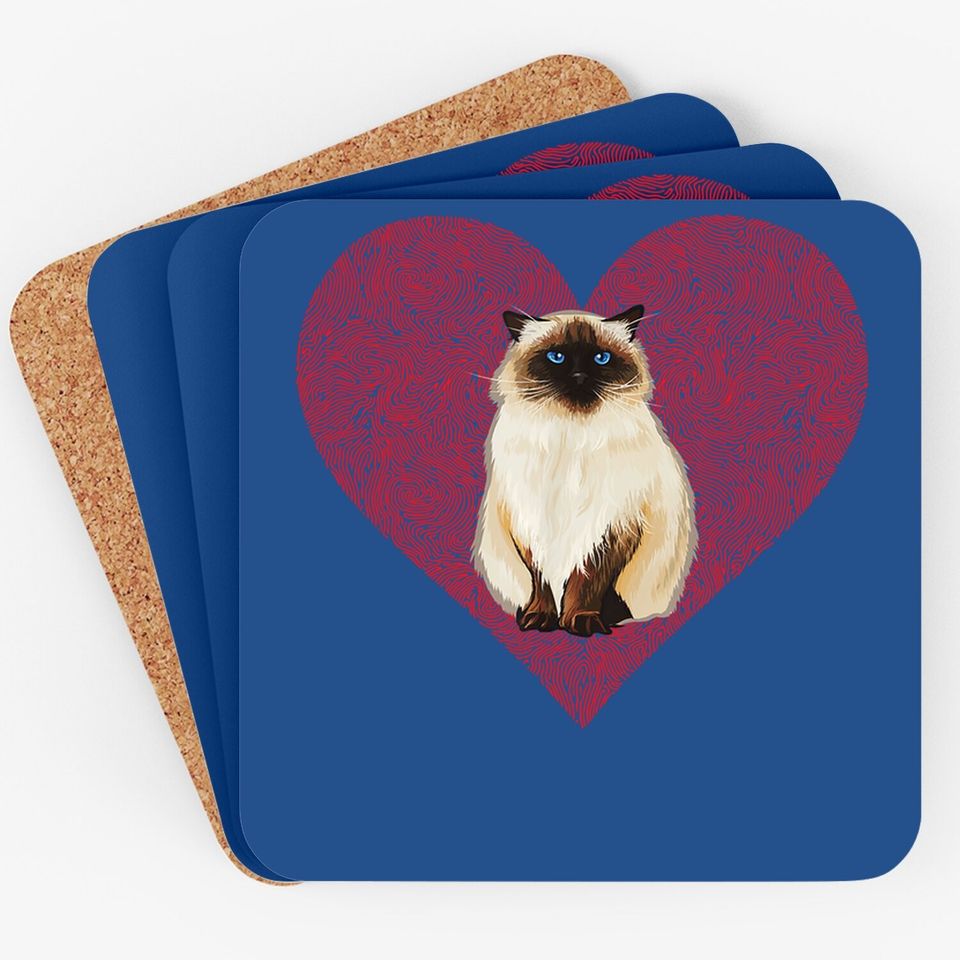 The Himalayan Valentines Day Cat Love Fingerprint Coaster