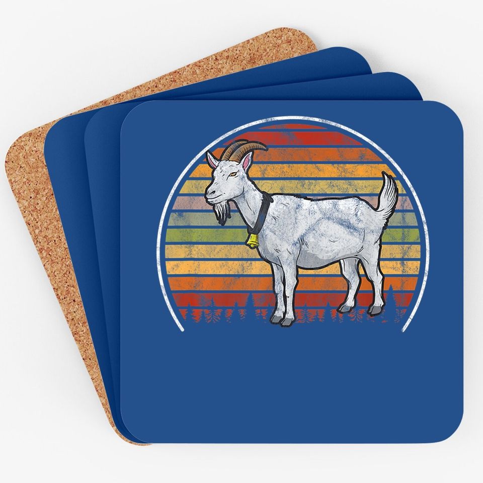 Vintage Goats Farmer Retro Goat Coaster