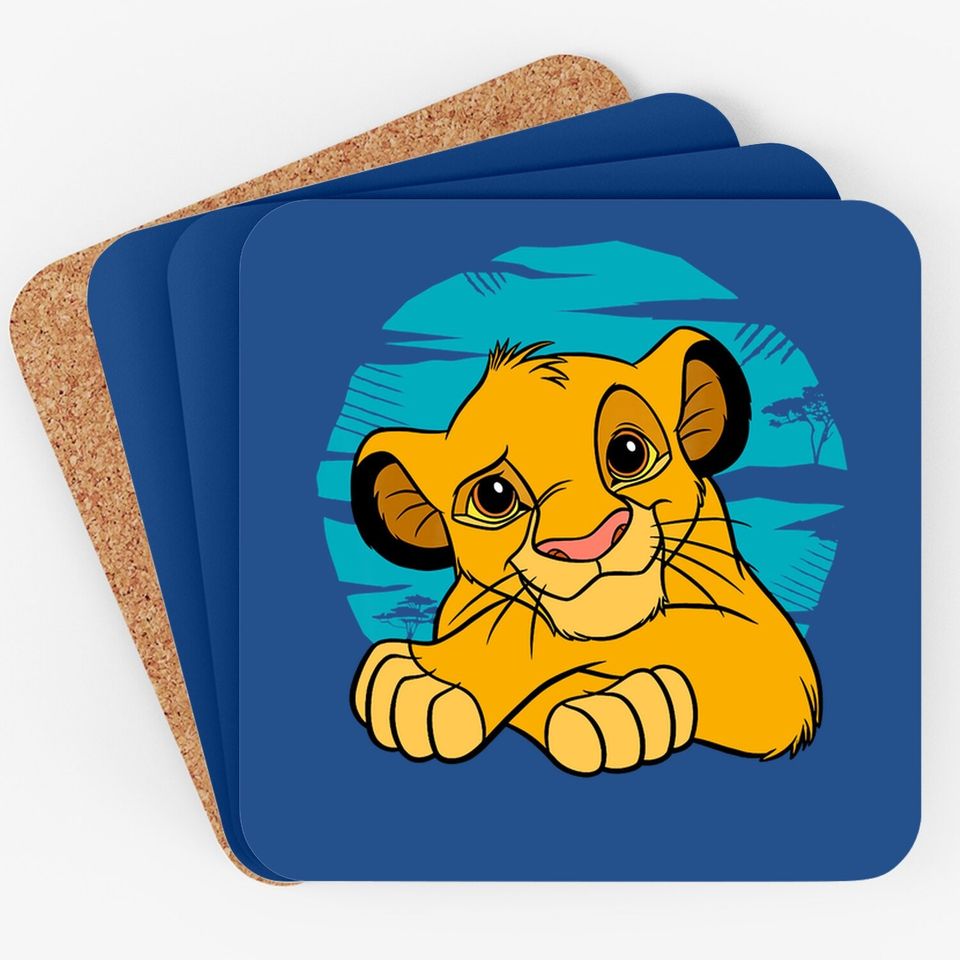 The Lion King Young Simba Resting Blue 90s Coaster