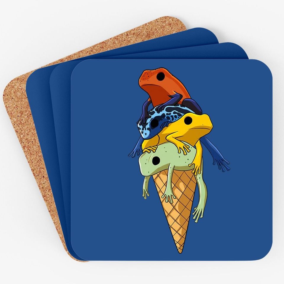 Funny Poison Dart Frogs Ice Cream Premium Coaster