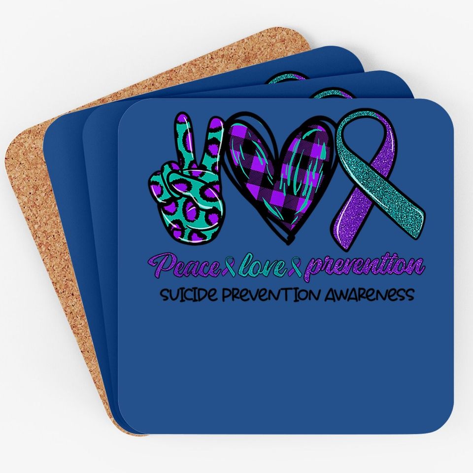 Peace Love Prevention Suicide Prevention Awareness Coaster