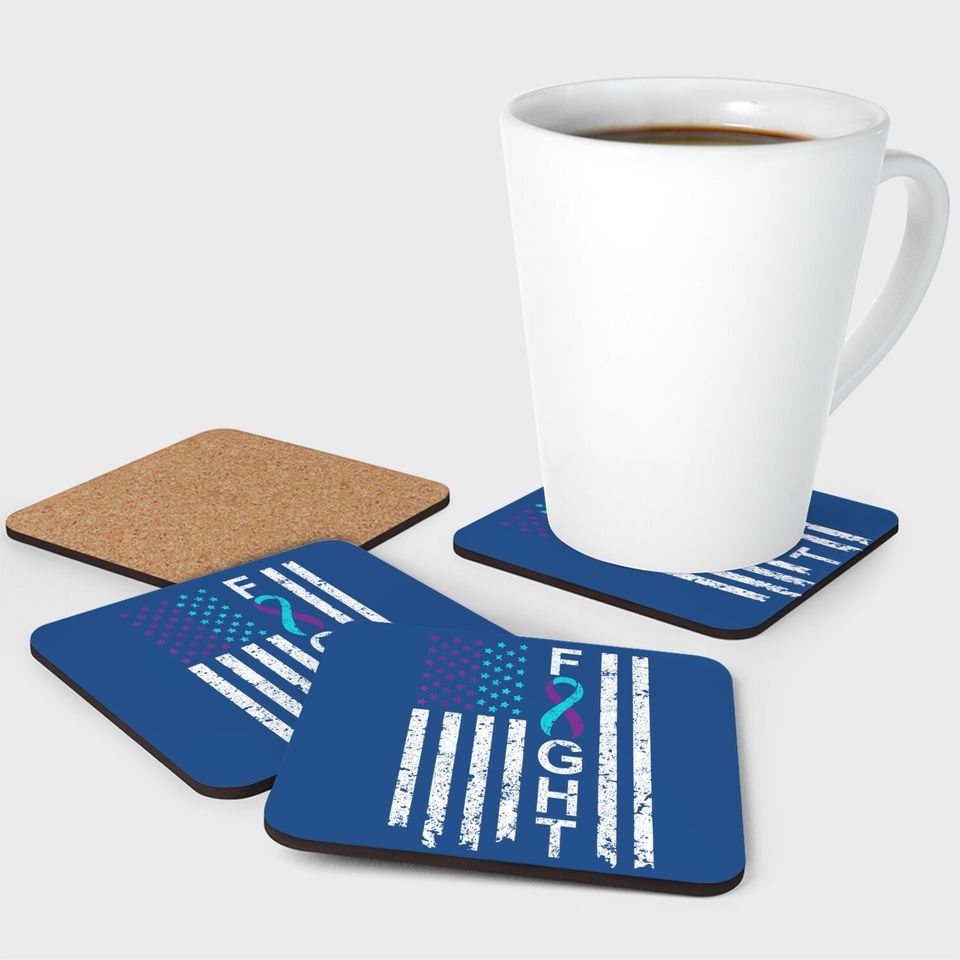 Suicide Prevention Awareness Coaster American Flag Distress Coaster