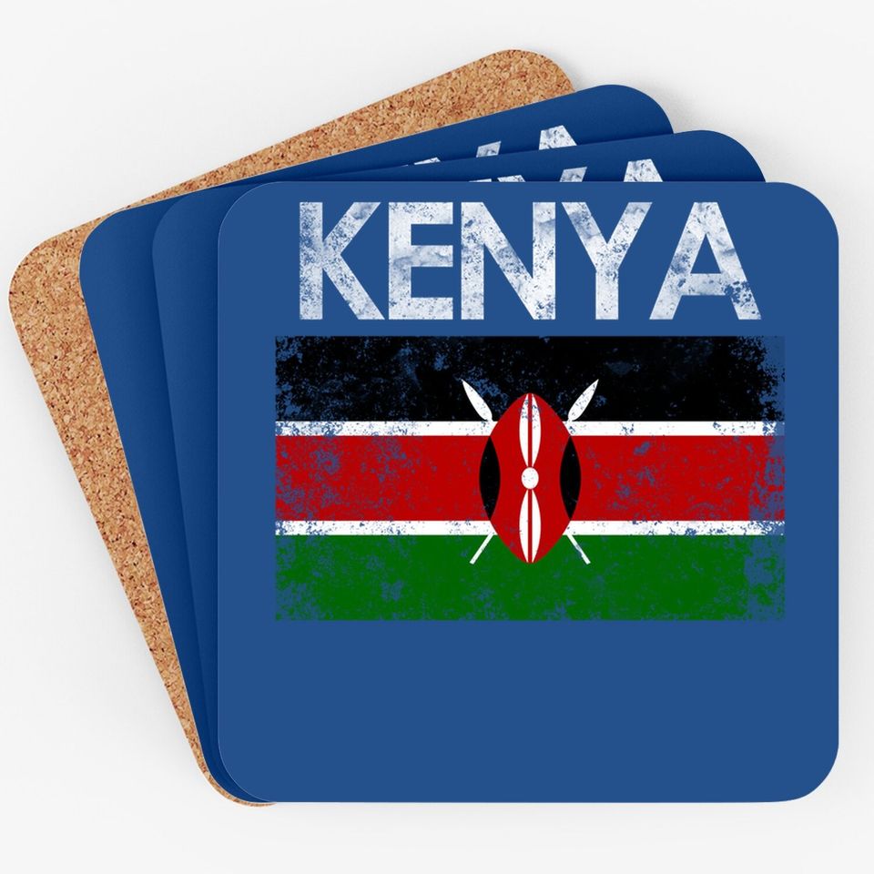 Vintage Kenya Kenyan Flag Pride Coaster