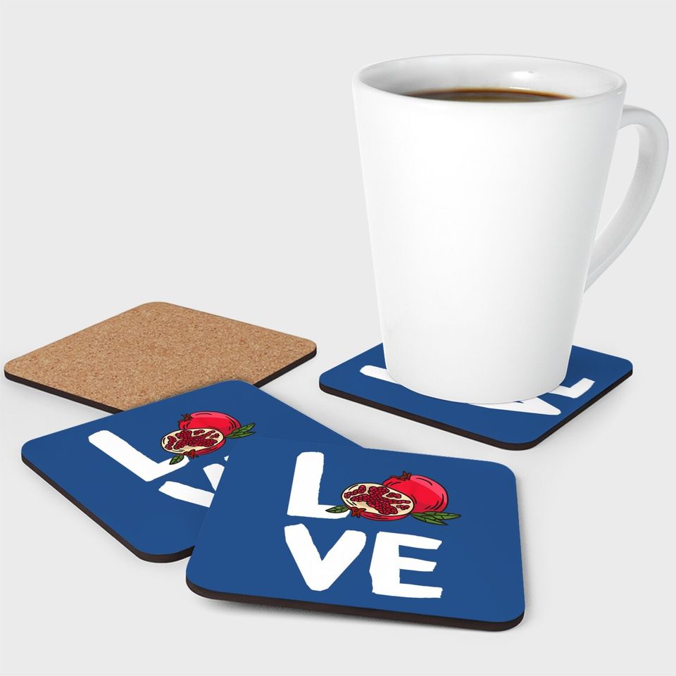 I Love Pomegranate Kawaii Fruit Coaster