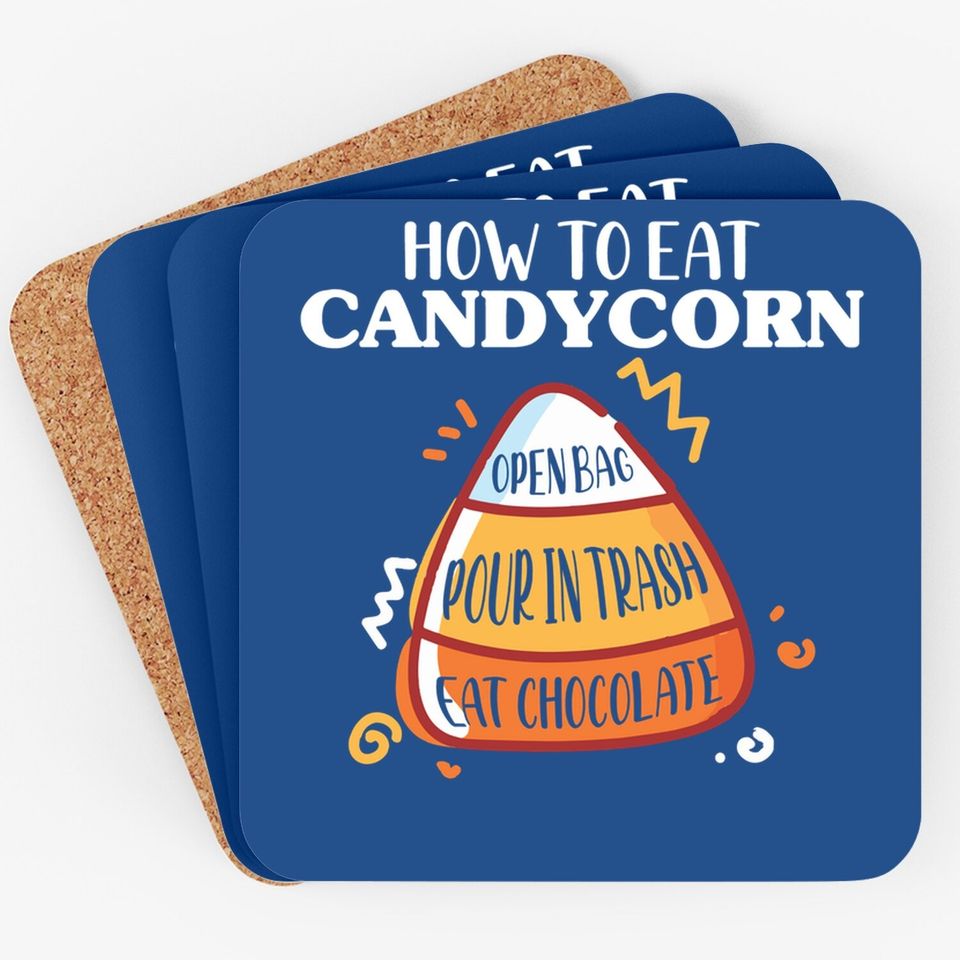 How To Eat Candy Corn - Halloween - National Candy Corn Day Coaster