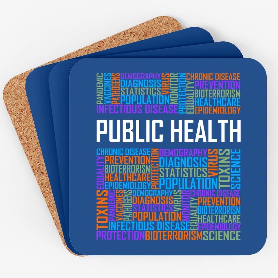 Public Health Words Gift Healthcare Worker Epidemiologist Coaster