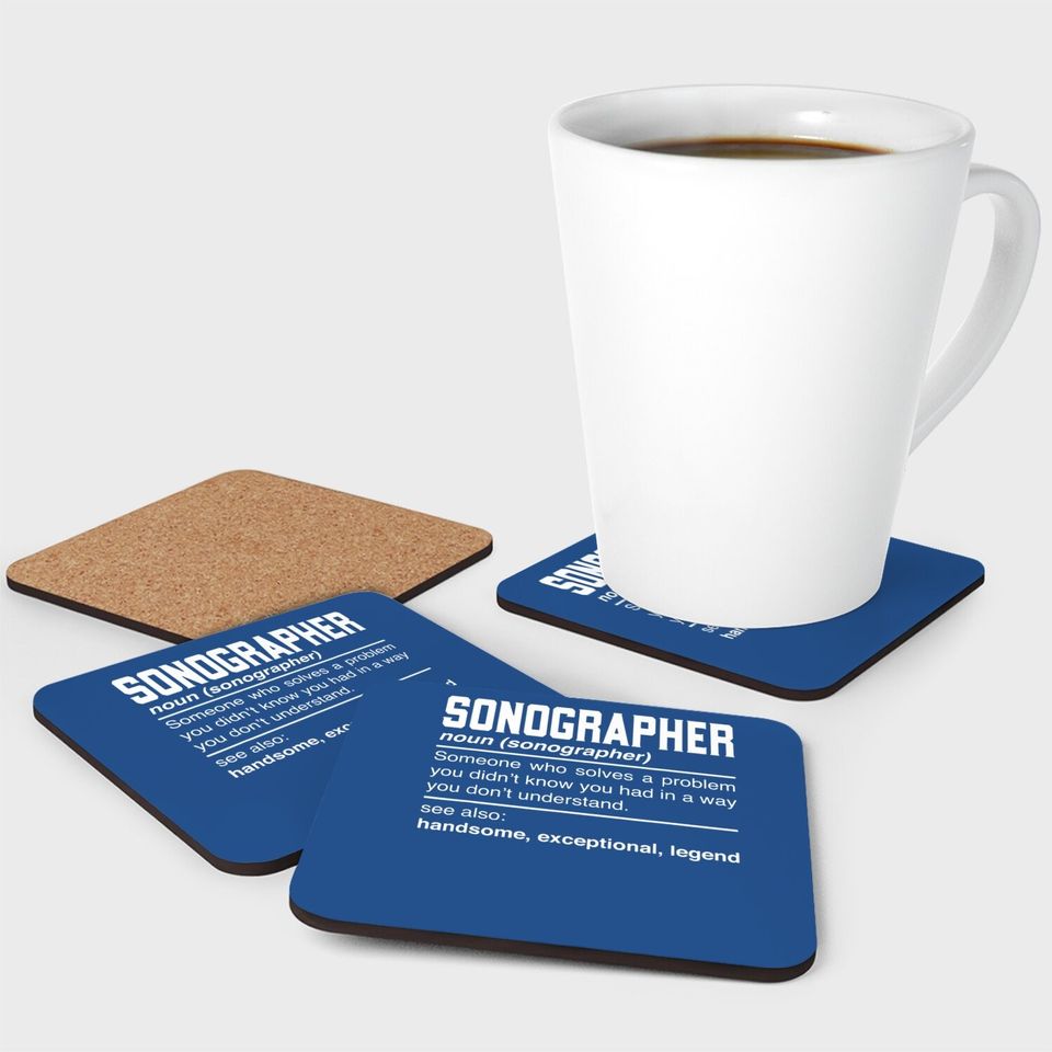 Sonographer Definition Design - Ultrasound Technician Noun Coaster