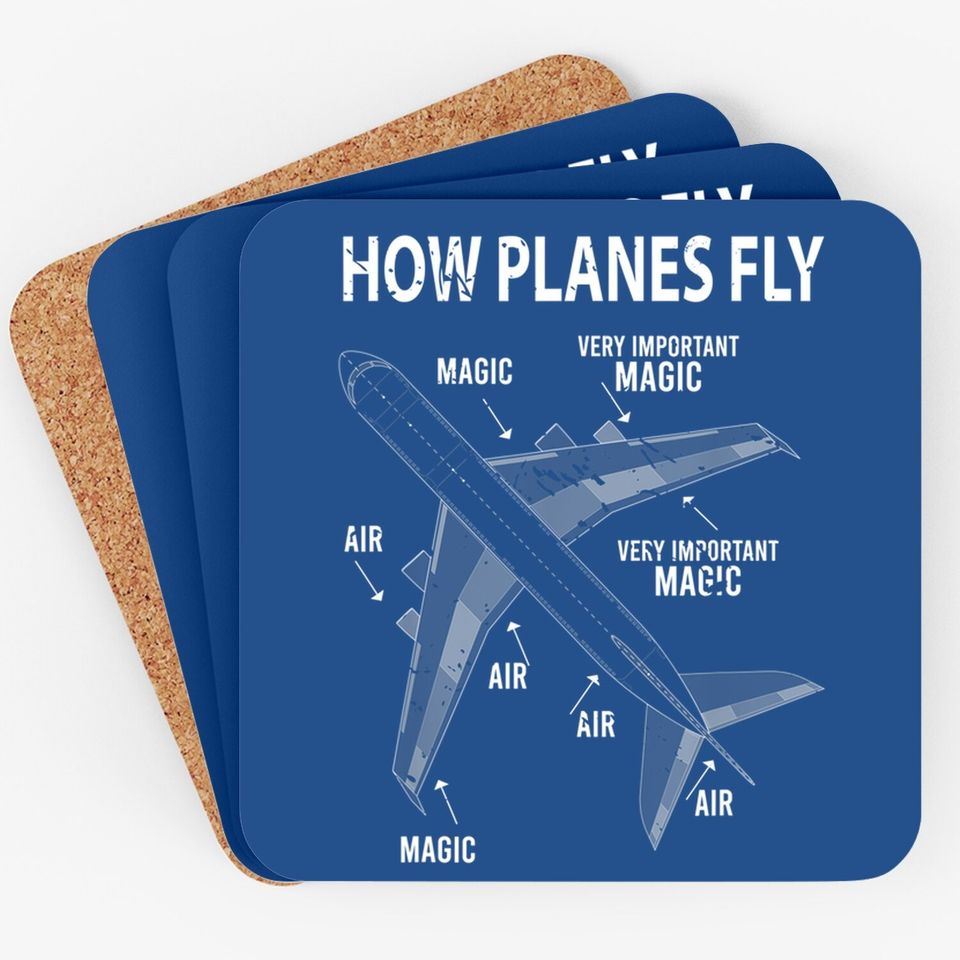 Funny Aviation Airplane Gift Pilot Coaster